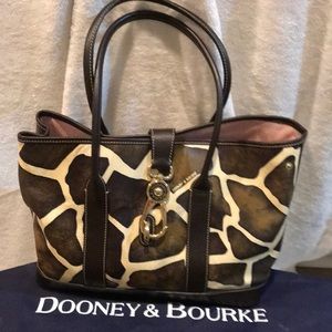 Dooney and Bourke Giraffe Print Leather Tote